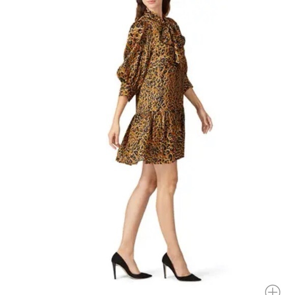 Hunter Bell womens leopard print tunic dress 100% silk size Xs luxury designer - Picture 1 of 12